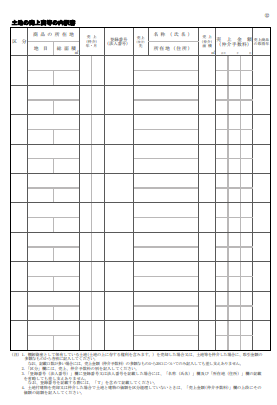 土地の売上高等の内訳書